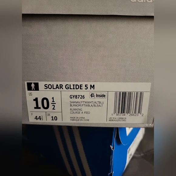 adidas Solar Glide 5 Shadow Navy/White/Altered Blue 10.5 D (M) - Picture 9 of 9